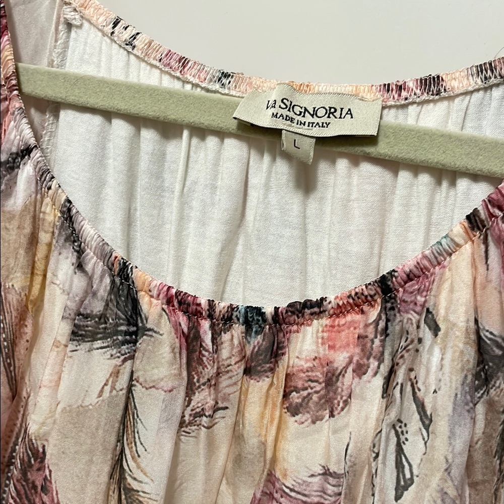 Pink Ruffled 3/4 Sleeve Blouse - Picture 3 of 5